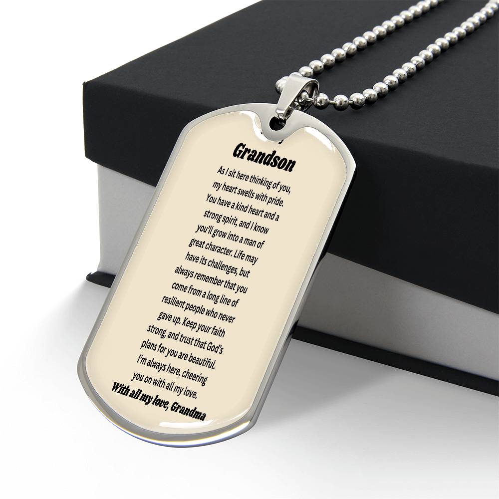 To my Grandson-Military Chain