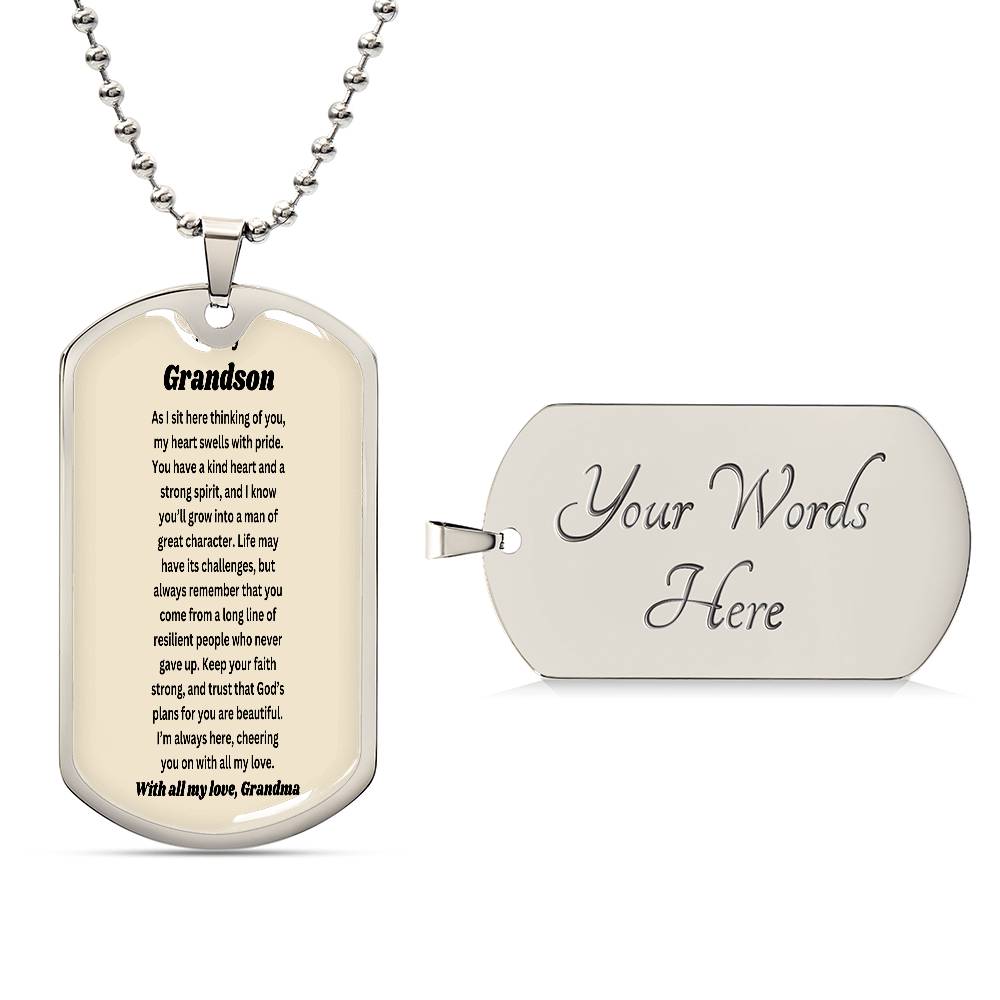 To my Grandson-Military Chain